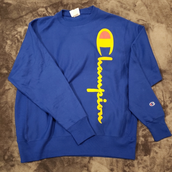champion hoodie with gold lettering